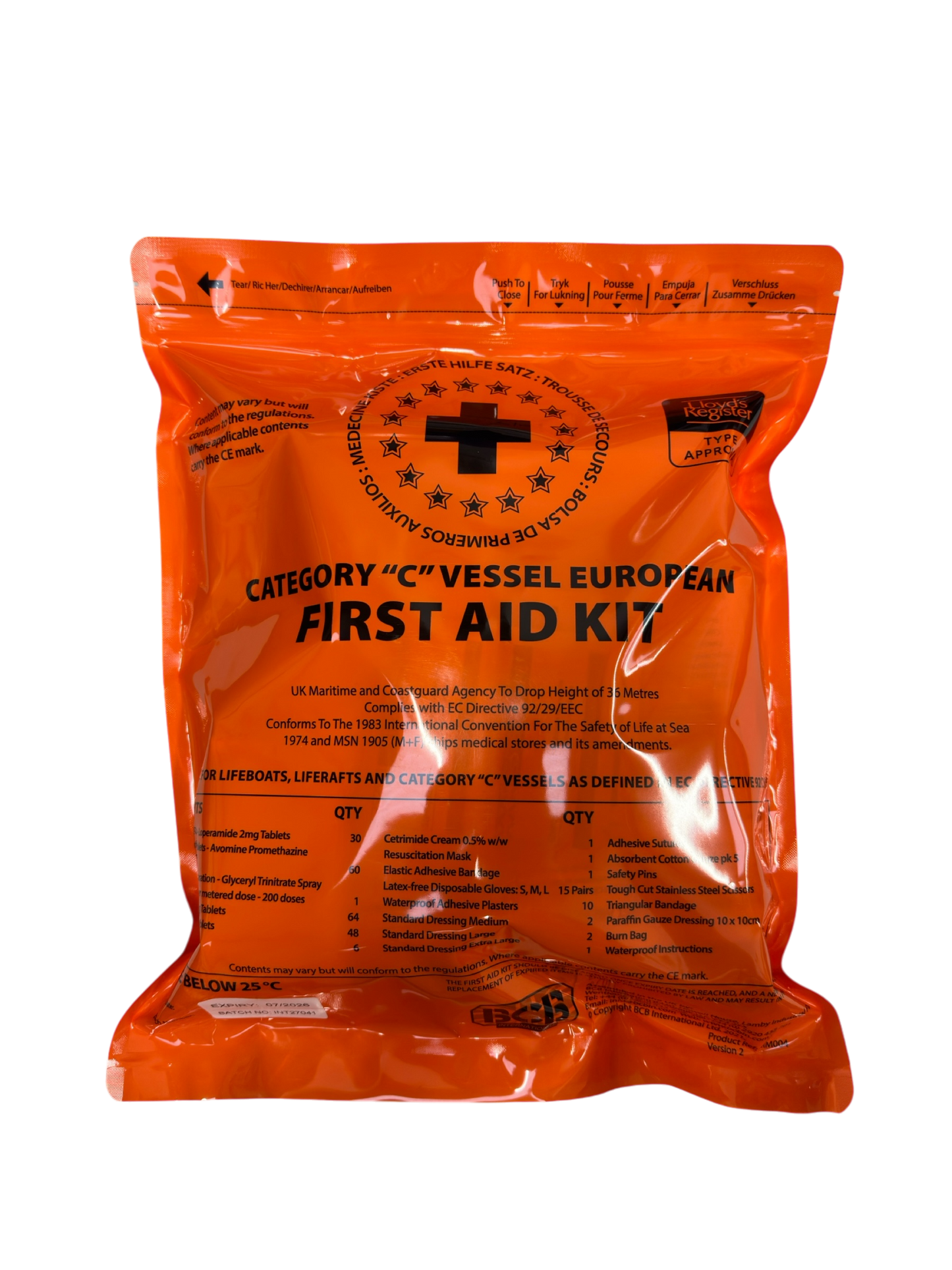 Category "C" Vessel European First Aid Kit